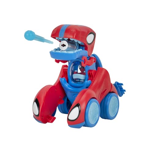 MARVEL Spidey and His Amazing Friends Spidey-Rex Racer - 8-Inch Vehicle with Sounds that Transforms from Vehicle Into Dinosaur