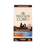 Wellness CORE+ Hairball Adult Dry Cat Food, Natural, Grain Free Kibble, Chicken Recipe, 4.75 lb Bag