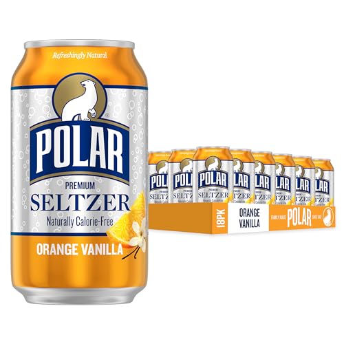Seltzer Water Orange Vanilla 12 Fl Oz Cans 18 Pack