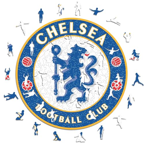 Iconic Puzzles - Chelsea Logo, 100% eco-sustainable wooden puzzle with official license, size S, 150 pieces