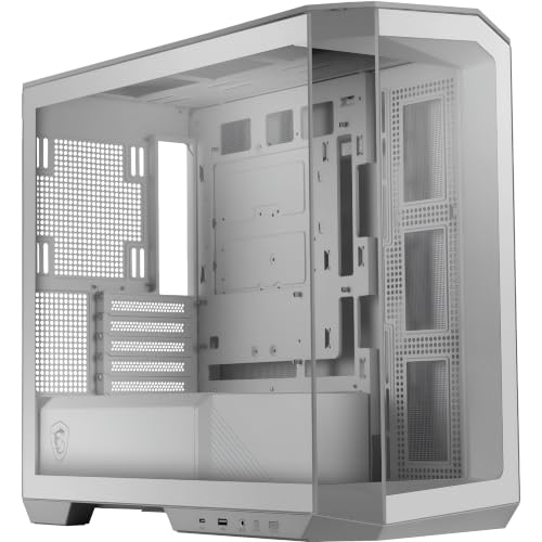(-31%) MSI MAG PANO M100L PZ Weiß Micro-ATX PC-Gehäuse - Micro-ATX-Kapazität, GPU-Support-Ständer, Füllstandsanzeige, Staubfilter, 33 mm Kabelführungsraum, USB Typ-C (20Gbps)