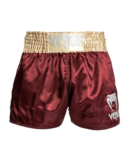 🔥 SELTEN SO GÜNSTIG (-49%) Venum, Classic Muay Thai Shorts, Herren, XS, Burgunderrot/Gold/Weiß