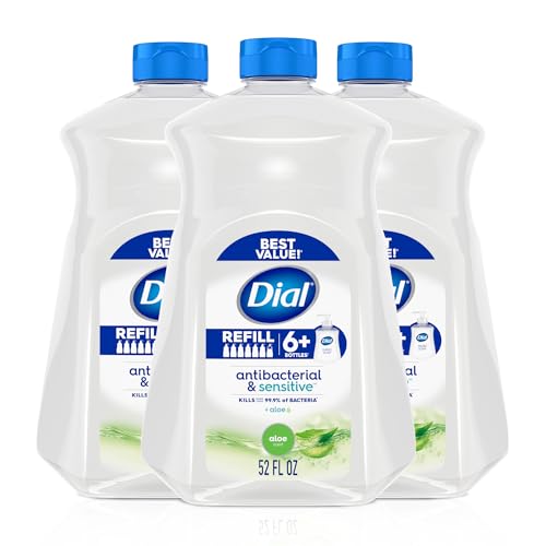 Dial Antibacterial Liquid Hand Soap Refill, Aloe, 52 fl oz (Pack of 3)