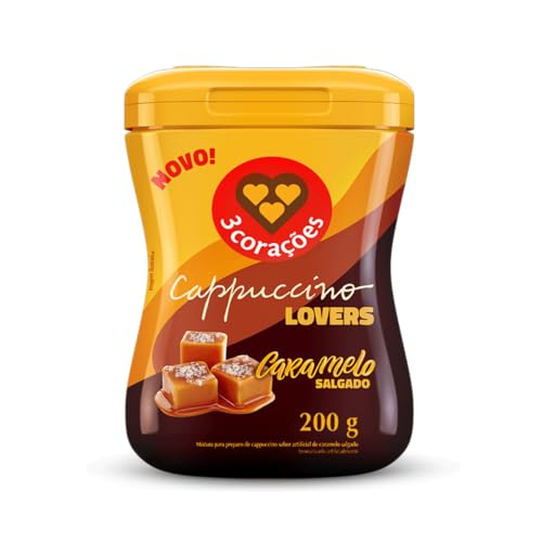3 Corações Cappuccino ​Sabor Caramelo Salgado, 200g
