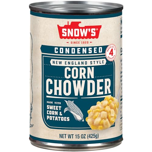Snow's Condensed Corn Chowder, 15 oz Can - Creamy and Comforting Chowder with Corn, Spices and Hearty Potatoes