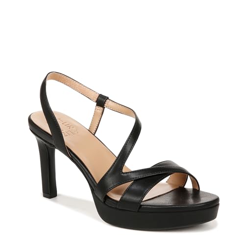 Naturalizer Womens Abby Heeled Sandal Black Smooth 9 M