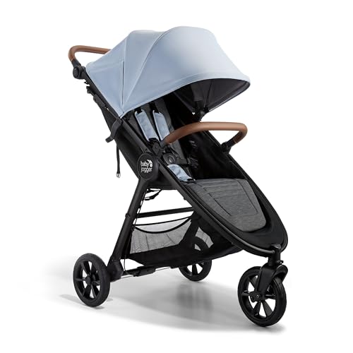Baby Jogger City Mini GT2 Single Stroller Eco-Friendly Series Slate Fog Four-Way Use with Infant Car Seat Adapters Included Single Stroller Slate Fog with Belly Bar and Leatherette Handlebar