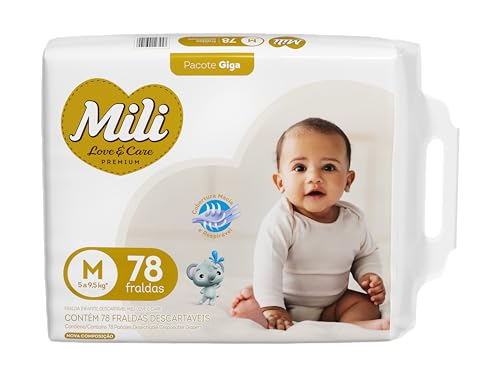 Mili Fralda Infantil Love & Care Tamanho M (78 unidades)