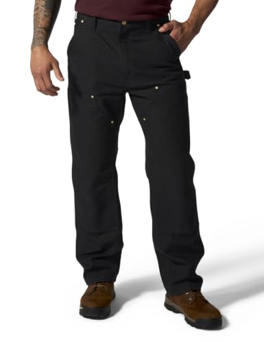Carhartt Men's B01 Loose Straight Firm Duck Double-Front Dungaree, Black, W36 x L32