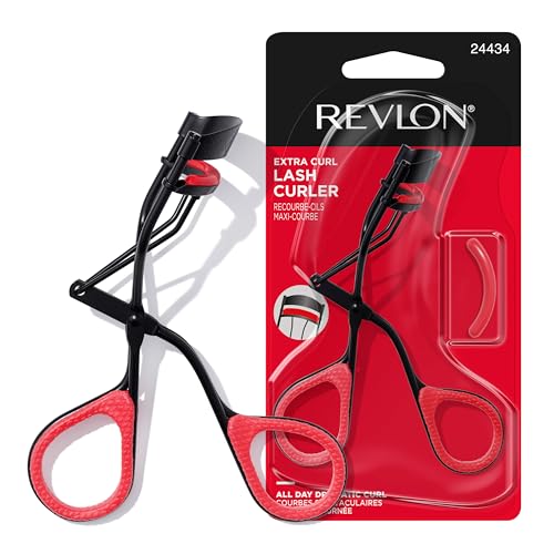Revlon Extra Curl Lash Curler, Gives an All Day Dramatic Curl, with Finger Grips for a Non Slip Grip, Easy to Use, 1 Count