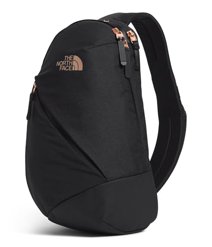 The North Face Women's Isabella Sling | Slim Carry Crossbody Bag with Large Main Compartment, Water-Repellent Finish, TNF Black Light Heather/Burnt Coral Metallic-NPF, One Size