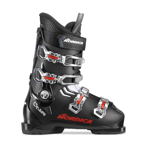 Nordica The Cruise Men's Comfort Fit All Mountain Alpine Ski Boots (Black/White/Red, 27.5)