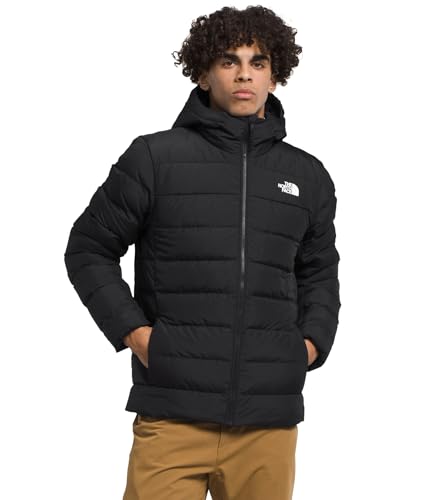 THE NORTH FACE Men's Aconcagua 3 Hooded Jacket | Insulated Winter Coat, Wind & Water Resistant, Attached 3 Piece Hood with Cinch Cord, TNF Black-NPF, Medium