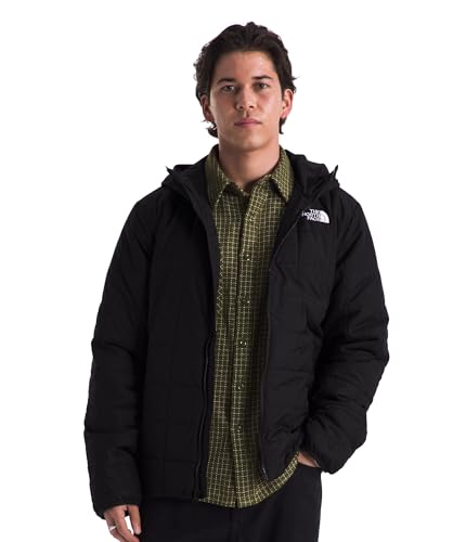 THE NORTH FACE Men's Junction Insulated Hoodie | Water Resistant Jacket with Heatseeker Insulation, 3-Piece Hood & Secure Zip Pockets, TNF Black, Large