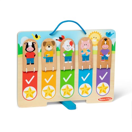Melissa & Doug My Daily Day and Night Wooden Routines Chart Learning Toy for Boys and Girls 3+ - FSC Certified