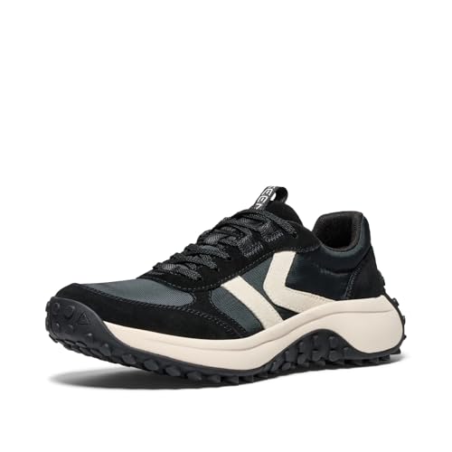 KEEN Women's KS86 Comfortable Durable Retro Style Sneakers, Black/Birch, 9.5
