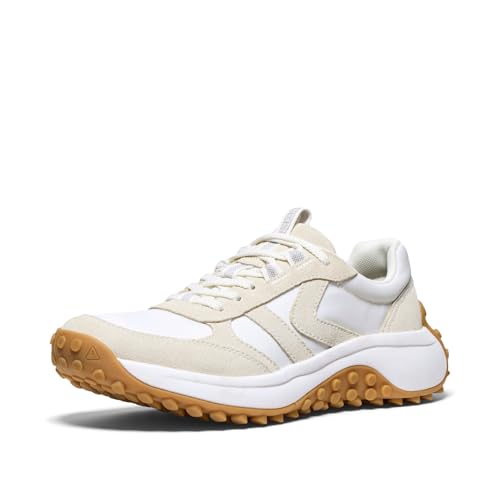KEEN Women's KS86 Comfortable Durable Retro Style Sneakers, Birch/Star White, 9.5