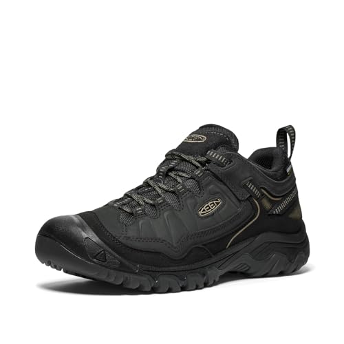 KEEN Men's Targhee 4 Low Height Durable Comfortable Waterproof Hiking Shoes, Triple Black, 12