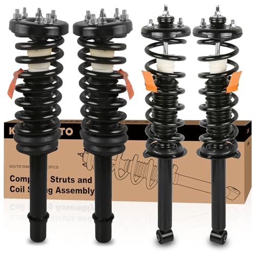 KUIPERAUTO Front Rear Complete Struts Assembly 172123R 172123L 171372 Compatible for 2003-2007 Honda Accord Replacement Coil Spring Shocks Absorbers (4PCS)