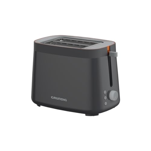 (-45%) Grundig - TA 5320 Toaster - 7 Bräunungsstufen, 2 Röstfächer - 800 Watt Leistung, Auftau-Funktion, Krümelschublade - Edelstahl-Gehäuse - 20 x 30 x 18 cm - Grau/Terracotta