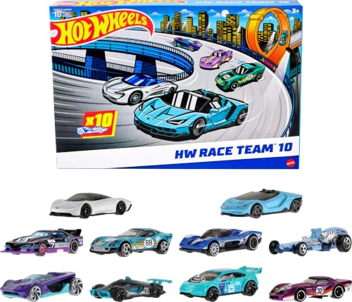 Hot Wheels Pacote com 10 Carros de Corrida