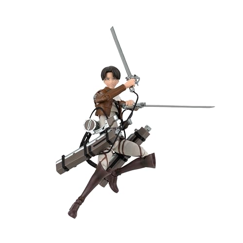 Total Anime Levi - 6.5-Inch Figure with Swappable Faceplates, Alternate Hands, and Weapon