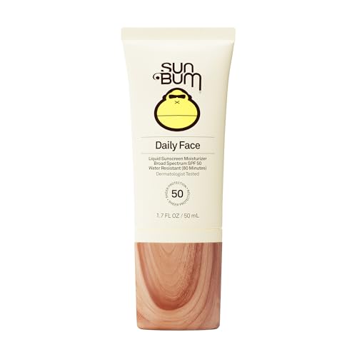 Sun Bum Daily SPF 50 Face Sunscreen Lotion - Broad Spectrum Moisturizing Facial Sunscreen with Vitamin E - Vegan and Hawaii 104 Act Compliant (Without Octinoxate & Oxybenzone) - Travel Size 1.7 oz