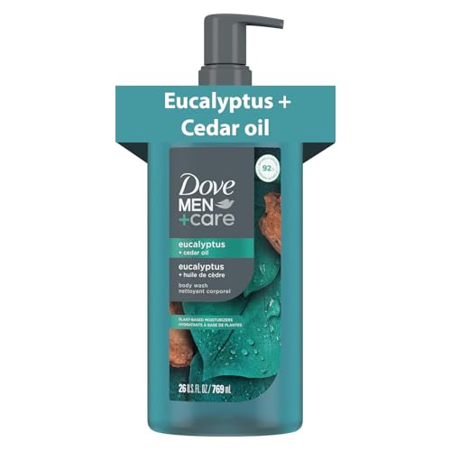 DOVE MEN + CARE Body Wash Eucalyptus & Cedar Oil Plant-Based Moisturizing Body Wash for Men, 26oz