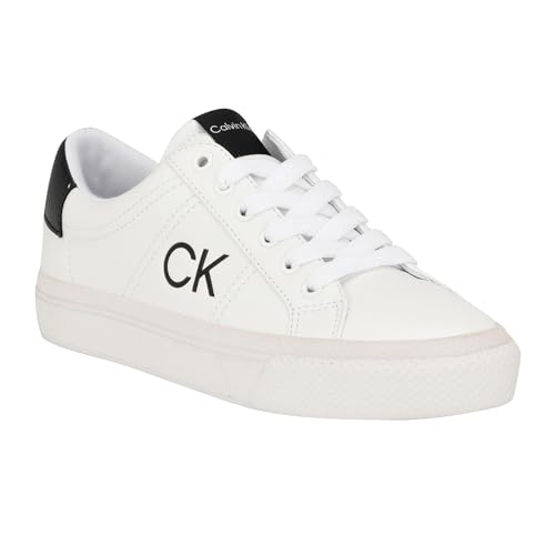 Calvin Klein Women's Cylaie Sneaker, White 140, 7.5