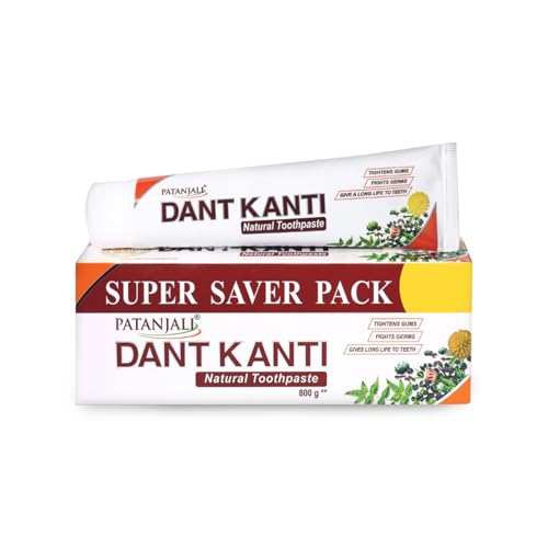 Dant Kanti Natural Toothpaste 800G (200G X 4), Super Saver Value Pack, Makes Teeth Strong, Tightens Gums, Gives Cavity Free Smile