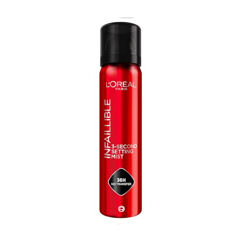 L’Oréal Paris L'Oreal Infallible 3-Second Setting Spray Mist, Microfine Mist for up to 36HR Wear, Clear, 1.76 Fl Oz