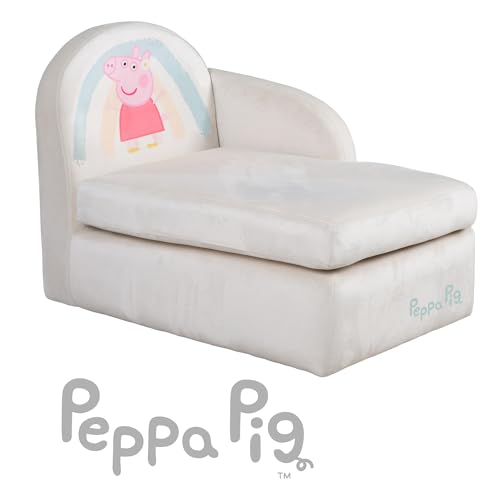 roba Children's Sofa Peppa Pig in Lounge Style - Kids' Couch with armrest for Girls & Boys from 18 Months - Load Capacity up to 80 kg - Beige/Pink