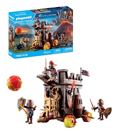 PLAYMOBIL Novelmore 71643 Angriffswagen mit Feuerkanone, mit drei Rittern der Burnham Raiders, inklusive vielfältigen Accessoires für spannende Gefechte, action