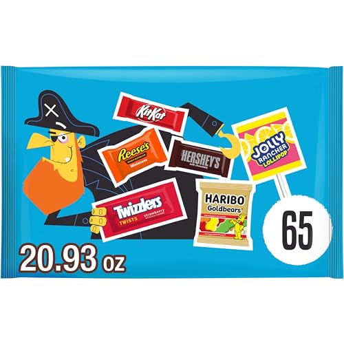 Hershey Miniatures Assorted Flavored, Halloween Candy Bag, 20.93 oz (65 Pieces)