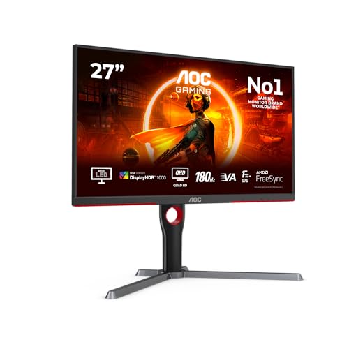 68,58cm/27" (2560x1440) AOC Gaming Q27G3XMN/BK 16:9 QHD VA 1ms 180Hz HDR1000 HDMI DP Pivot Black