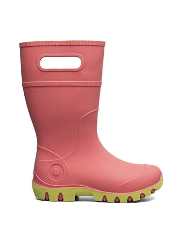 BOGS Footwear Essential Rain Tall Kids' Waterproof Rain Boots, Pink, 4 M