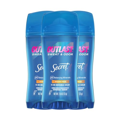 Secret Outlast Invisible Solid Antiperspirant Deodorant for Women, Hygienic Fresh 2.6 oz