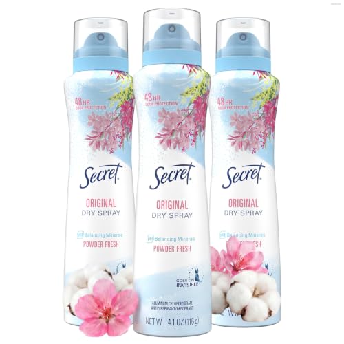 Secret Dry Spray Antiperspirant and Deodorant for Women, Powder Fresh, 4.1oz