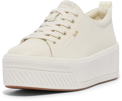 Keds Women's Skyler Lace Up Sneaker, Off White Leather, 8