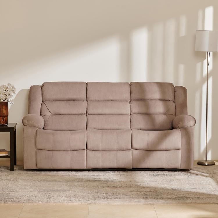 Helios Cairo | Fabric | Solid Wood | 3 Seater Recliners | Beige | 2 Years Warranty