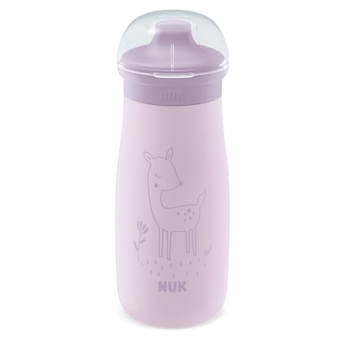 (-30%) NUK Mini-Me Sip für Kleinkinder | ab 9 Monate | 300 ml | Edelstahl-Wasserflasche für Kleinkinder | auslaufsichere stabile Trinköffnung | bruchsicher | lila Reh