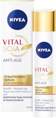 🔥 STARKER PREIS (-40%) NIVEA Vital SOJA Anti-Age Straffendes Serum, intensives Feuchtigkeitsserum für reife Haut mit natürlichem Soja-Extrakt, straffende Gesichtspflege mit Hyaluronsäure (40 ml)