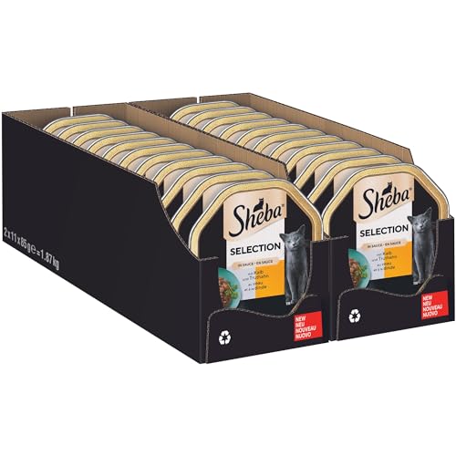 (-47%) SHEBA Schale Nassfutter für Katzen Selection in Sauce mit Kalb und Truthahn 2 x 11 x 85g