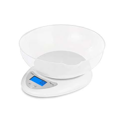 Ant Esports AEKS200 Kitchen Weighing Machine with Bowl, Weighing Scale for Fitness, Shop,Home Baking/Cooking with Large LCD Display,Tare Function,Over
