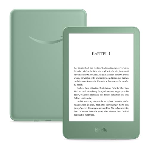 🔥 STARKER PREIS (-41%) Amazon Kindle – Der leichteste und kompakteste Kindle, mit blendfreiem Bildschirm, schnellerem Umblättern und anpassbarem Frontlicht – 16 GB – ohne Werbung – matchagrün