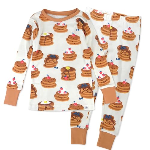 HonestBaby Multipack 2-Piece Pajamas Sleepwear Pjs 100% Organic Cotton for Infant Baby and Toddler Girls, Stacked, 3T
