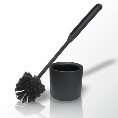 (-63%) York WC Bürste mit Halter, Toilettenbürsten-Set, Schwarz Matt