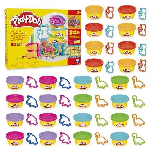 Play-Doh Party Favor Pack, Bulk 24 Pack of Modeling Compound with Cutters, Classroom Supplies for Arts & Crafts, Back to School Gifts & Prize Toys for Kids, Ages 3+ (Amazon Exclusive)