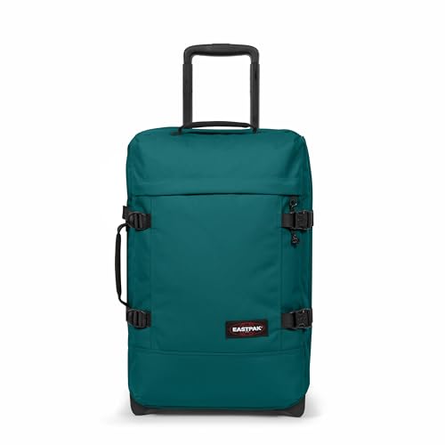 (-22%) Eastpak Tranverz S Cabin Luggage 42L (51 x 32.5 x 24 cm), Durable Rolling Suitcase, Lightweight Carry-On with Double Compartments, Telescopic Handle & TSA Lock - PEACOCK GREEN