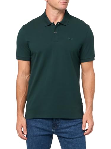 BOSS Pallas Short Sleeve Polo Shirt,Night Green,XXL